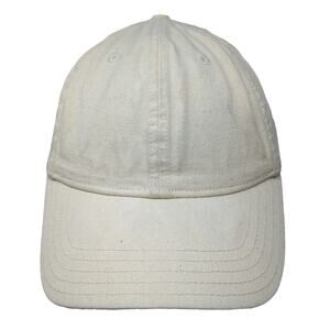 Madewell Baseball Cap Beige One Size Leather Strapback Hat Blank Crown Cotton
